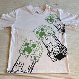 Pixel Block Kids Tee - White, Green, and Black